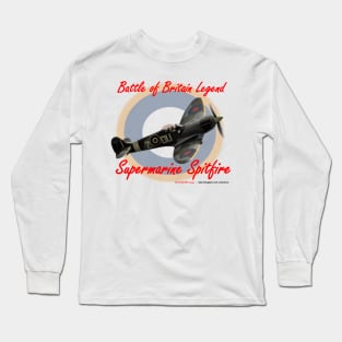 Battle of Britain Spitfire with cockpit on back Long Sleeve T-Shirt